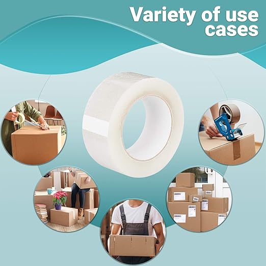 APQ 36 Rolls of White Carton Sealing Tape 2" x 55 yds. Thickness 2 Mil. Acrylic Packaging Tape for Wrapping, Packing, Shipping, Moving Boxes. Acrylic Emulsion Adhesive. No Weathering, Yellowing.
