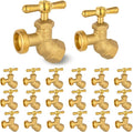 HeSun 20-Pack Brass No-Kink Hose Bibb Valve, 1/2" FIP Inlet x 3/4" MHT Outlet, Garden Hose Faucet/Valve(BIBCOCK008-20)