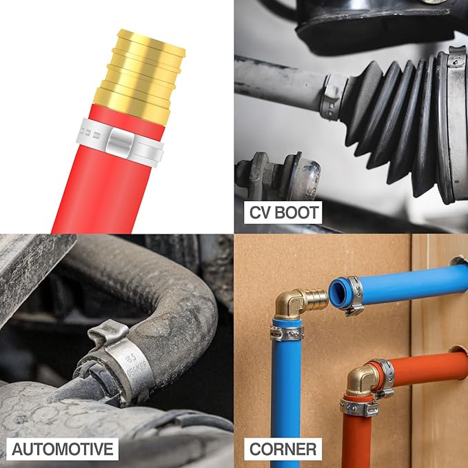 iCRIMP KIT-1096D PEX Clamp Tool Kit for 3/8 to 1 inch PEX Cinch Clamps, with 20pcs 1/2 inch & 10pcs 3/4 inch PEX Cinch Clamp Rings, PEX Tubing Cutter, All-in-one PEX Crimping Tool Kit