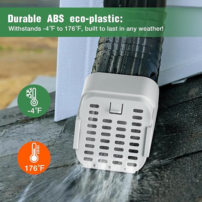 3"x4" 2 Pack Gutter Downspout Extensions Gutter Downspouts Downspout Diverter Outlet Filter and Leaf Guard for Bottom of Downspouts Extender