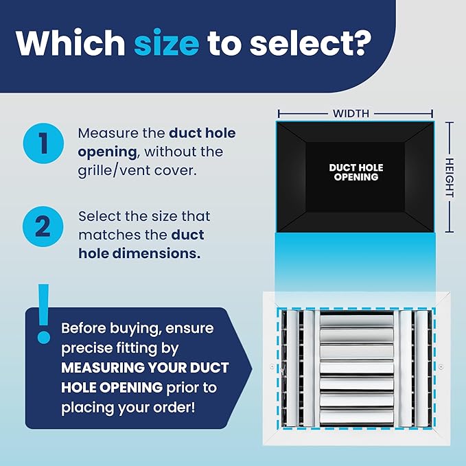 14x6 Inch (Duct Opening) Aluminum 4-Way Air Flow Vent – HVAC Vent Cover for Wall or Ceiling – Quiet HVAC Wall Register with Multi-Shutter Damper – Adjustable Curved Blade - Plastic Seal for Tight Fit