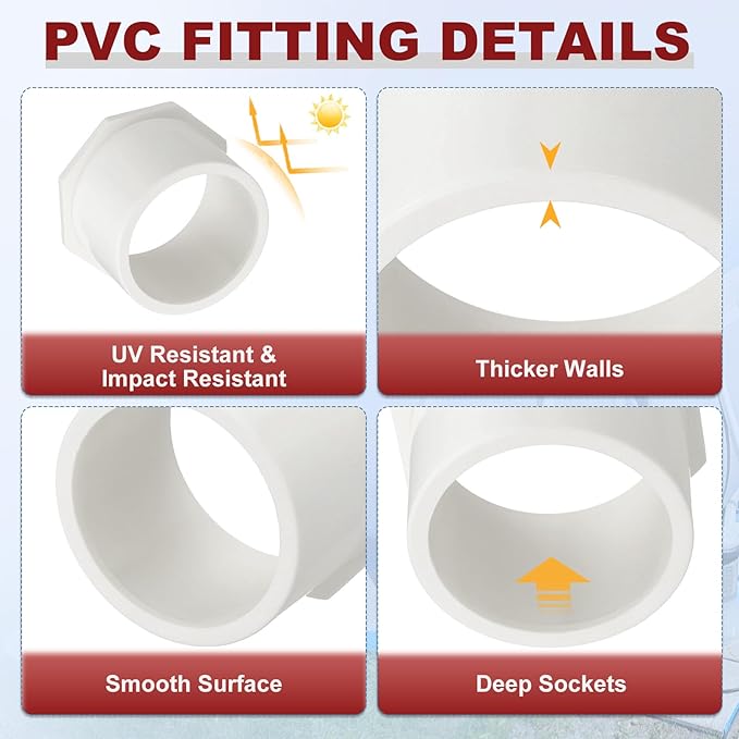 10Pcs 1 1/2" x 1 1/4" PVC Reducer Bushing Fitting, SCH40(Socket x Socket) Furniture Grade PVC Pipe Fitting, Reducer Bush Adapter for Home Sewer Plumbing, Industrial, Pipe Connection