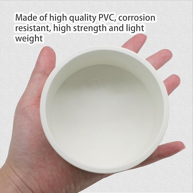 2 Pack 3 Inch PVC Cap, SCH40 PVC Pipe End Cap Fitting Furniture Grade PVC Pipe End Cap Plug Adapter, White PVC Pipe Plug Socket Fittings for Build PVC Furniture DIY Garden Shelf