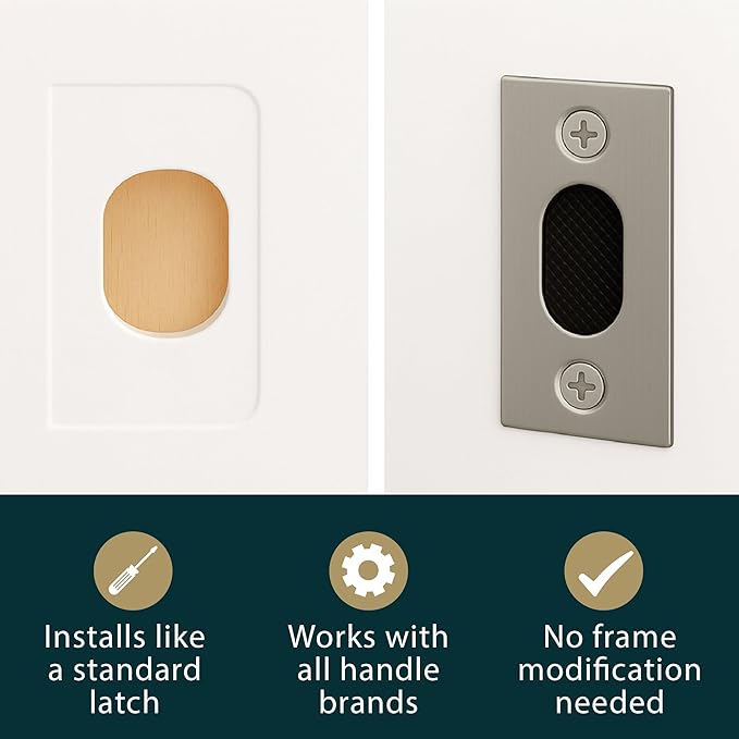 Mega Handles Magnetic Tubular Door Latch - 3 Inch Magnetic Exterior Door Latch, Standard Door Latch Replacement Suitable for Every Door Handle & Knob Brand - Satin Nickel