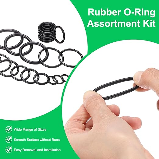PATIKIL Nitrile Rubber O-Ring Assortment Kit, 60pcs Seal Gasket Set 6 Sizes Sealing NBR Gasket Washers for Car Repair Pressure Washer Plumbing Sealing Repair Air or Gas Connections