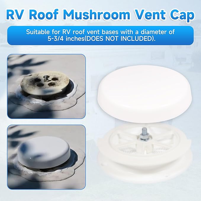 unrulysoul RV Roof Mushroom Vent Cover Plumbing Vent Water Guard for Keystone 5th Wheel RVs Travel Trailers, 1pcs