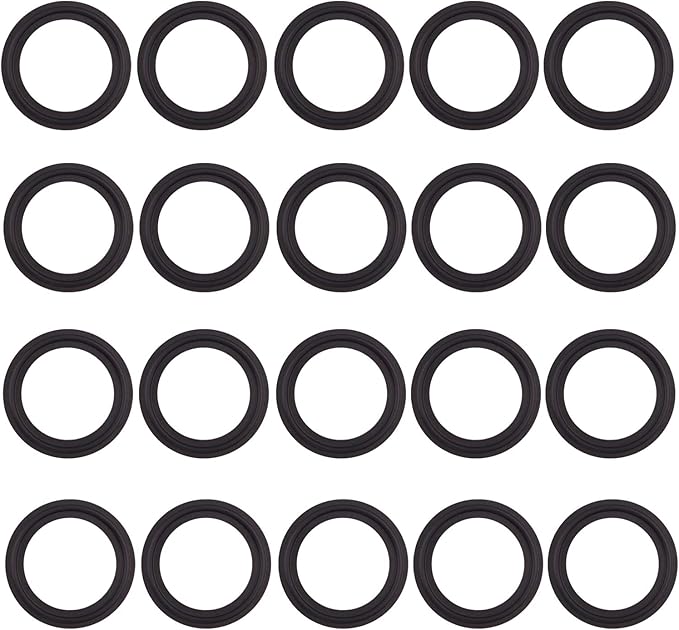 DERNORD 1.5" Buna-N (NBR) Sanitary Gasket Fits Tri-Clover Type Ferrule (Pack of 20)