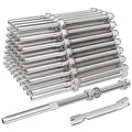 BLIKA 60 Pack 6" Long 1/8" Swage Threaded Stud Tension End Fitting Terminal for 1/8" Deck Cable Railing Hand Swage T316 Stainless Steel, 1/8" Swage Threaded Terminal for 4x4, 2x2 Wood Metal Post