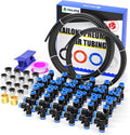 TAILONZ PNEUMATIC Black 1/4''OD 3/8''OD 10 Meter 32.8ft PU Polyurethane Air Tubing Kit Pipe Hose Air Line Tubing Air Hose Fittings Push to Connect Fittings(68PCS)