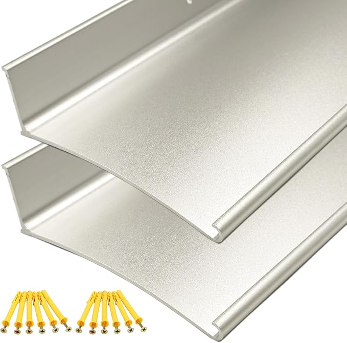 Extra Wide 5.12" W Door rain drip Guard Overhead,55.1" L Aluminum drip Cap for Exterior Doors Window Top,rain drip Edge Flashing,Water Deflector,rain Diverter,Anodized Silver 2PCS