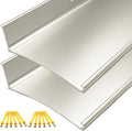 Extra Wide 5.12" W Door rain drip Guard Overhead,55.1" L Aluminum drip Cap for Exterior Doors Window Top,rain drip Edge Flashing,Water Deflector,rain Diverter,Anodized Silver 2PCS