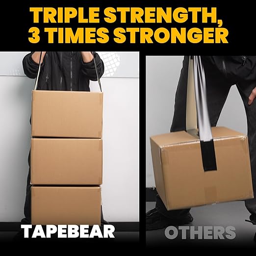 TAPEBEAR Silver Duct Tape Heavy Duty Waterproof 1.88" x 35 Yards, 16.5mil Thick Strong Tape, UV Resistant, All-Weather, No Residue, Super Strength for Industrial Use Indoor Outdoor Repairs