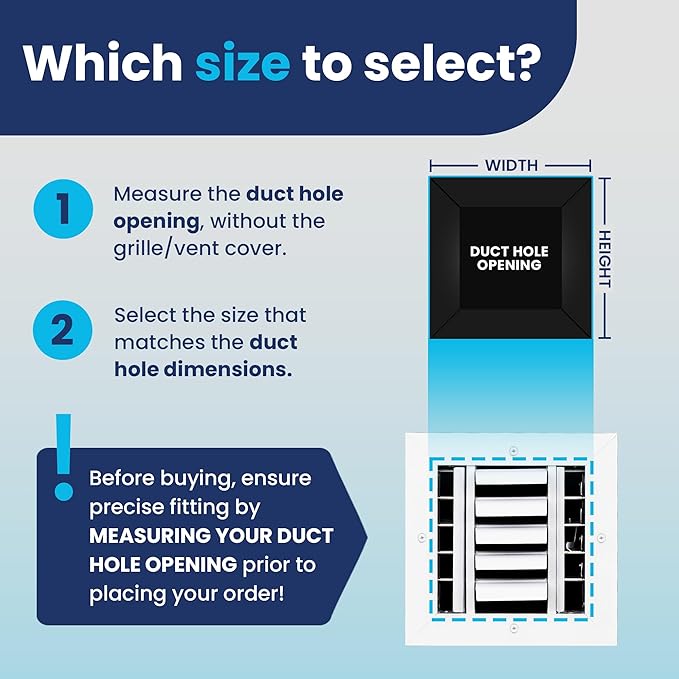 6x6 Inch (Duct Opening) Aluminum 3-Way Air Flow Vent – HVAC Vent Cover for Wall or Ceiling – Quiet HVAC Wall Register with Multi-Shutter Damper – Adjustable Curved Blade - Plastic Seal for Tight Fit