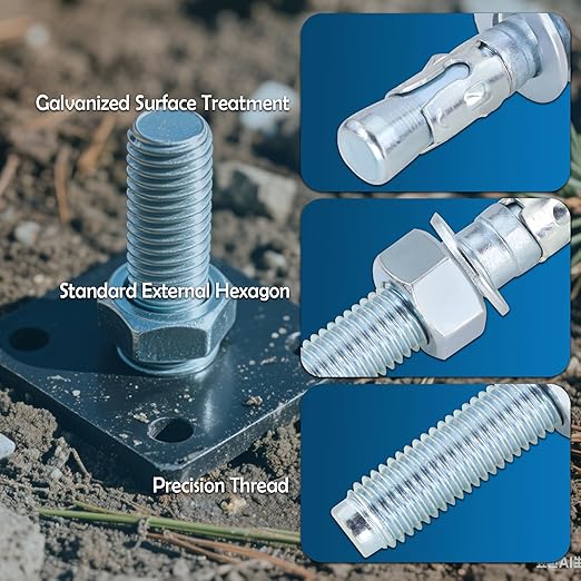 Wedge Anchor Bolts 3/4" x 5-1/2" Heavy Duty Expansion Screw for Concrete (16 Pcs)
