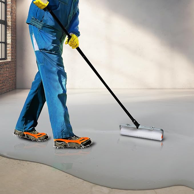 18" Self Leveling Concrete Spiked Roller: HexDorn 13/20/31mm Spiked Roller for Epoxy Floor, Screeding Compound Cement Concrete Paint, Bubble Remover (20mm)