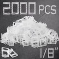 1/8" Tile Leveling System Spacers 2000 PCS Tile Leveling Clips Kit Prevent Tile lippage Leveler Spacers for DIY Professional Ceramic Tile and Stone Installation (1/8 IN, 2000)