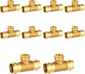 10-Pack HeSun Copper Pressure Fitting Tee, 3/4"PRESS x 3/4"PRESS x 3/4"Female NPT Tee, LF Brass