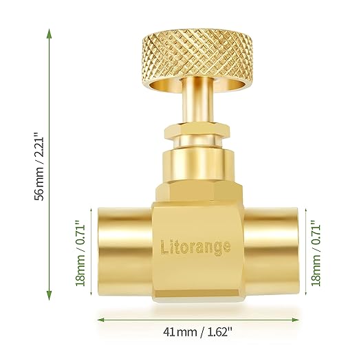 2 Pack Heavy Duty Brass Replacement Control Needle Valve 1/4" Female NPT X 1/4" Female NPT Connection