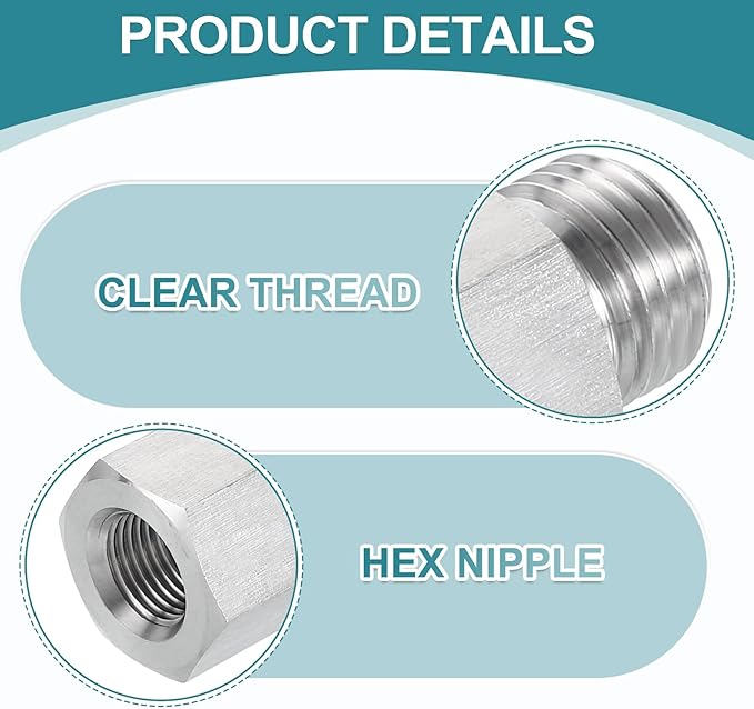 uxcell Pipe Fitting Reducing Adapter, G1/4" Male x 1/8" NPT Female 304 Stainless Steel Reducer Connector for Water Oil Air Pressure Gauge, Silver