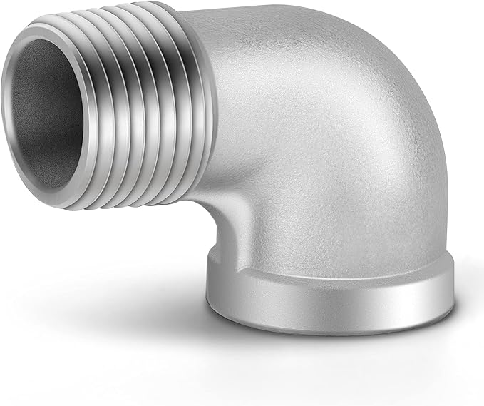 TAISHER 2PCS 304 Stainless Steel 90 Degree elbow,1/2 Inch NPT Male Pipe to 1/2 Inch NPT Female 304 Stainless Pipe Fitting
