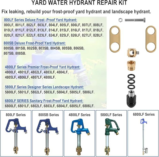 850 Sb Parts Kit Yard Water Hydrant Repair Kits & 8842 Plunger Fit for Simmons 800LF 800SB 4800LF 5800LF 6800LF Series Frost Proof Landscape Outdoor Yard Hydrant, Replace for Part No. 850SB