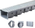 URA WATER - Model UA-100 - Drainage Trench Set - Channel Drain With Galvanized Steel Grate - 1 x 39" Long