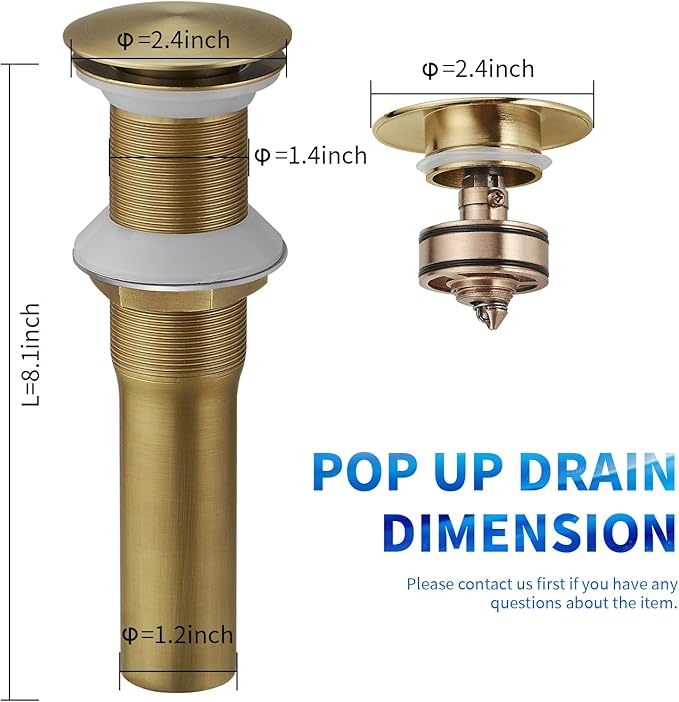 BWE Antique Pop-Up Drain Assembly with Strainer for Bathroom Vessel Vanity Faucet Bathroom Vessel Sink Drain Stopper Without Overflow Sink One-Piece
