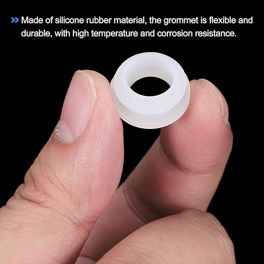 MECCANIXITY 20Pcs Snap Rubber Grommet Plug Mount Dia 14mm ID 10.5mm Narrow Groove Width 2mm Seal Anti-Scratch for Electrical Box Cable Pipes Transparent