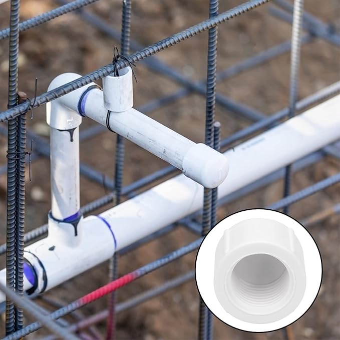 20Pack 1/2 Inch Female PVC Pipe End Cap 1/2 Inch Female Threaded Plug Adapter, SCH 40 PVC Pipe threaded Cap Fitting 1/2" PVC Pipe Female Plug Socket for Plumbing Water Line, White