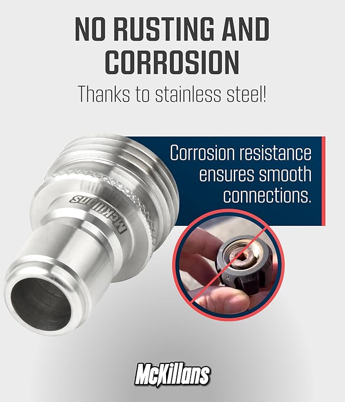 McKillans Water Hose Quick Connect [Universal Fit] 3 Pack - Stainless Steel Garden Hose Fittings - Durable and Easy Instant Connection
