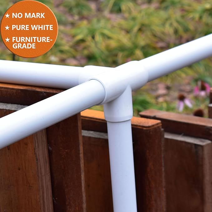 3/4" PVC Fittings 4 Way (10-Pack) Furniture Grade, Elbow Connector, Heavy Duty for DIY Furniture, Frames, UV Resistant - Compatible with 3/4" Schedule 40 PVC Pipes‌