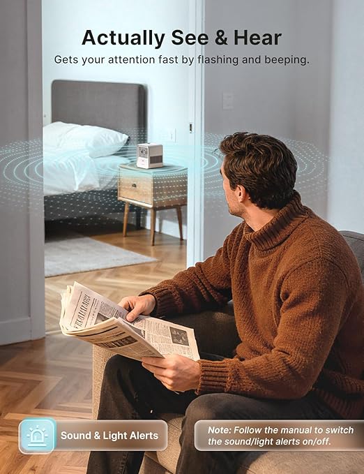 X-Sense Radon Detector, Audible & Visual Alerts, One-Touch Reset, Stores Up to 99 Local Reports, with Temperature & Humidity Range Display, Long-Term Accurate Monitoring Up to 999 Days, Model XR0B-SR