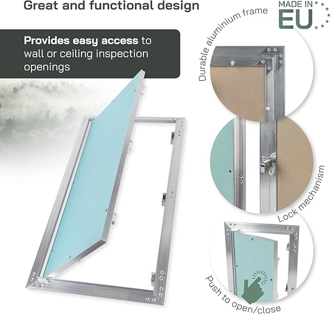 Vent Systems 12" x 24" Inch Access Panel - Drywall, Wall, Electrical, Plumbing Cover Plate - Ceiling, Wall Mount Drywall Access Panel - Metal Crawl Space Door for Home, Garage, Basement, Attic