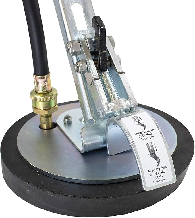 TTMP-8WF Test Tee Mechanical Test Plug with Water Fill Feature and New Patented Adjustable Leg, 8 Inch