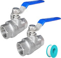 2 Pack Full Port Ball Valve 3/8 NPT 304 Stainless Steel 2 - chip ball valve Female Heavy Duty WOG1000 for Water，Oil，Gas with Locking Devic (3/8”, 2)