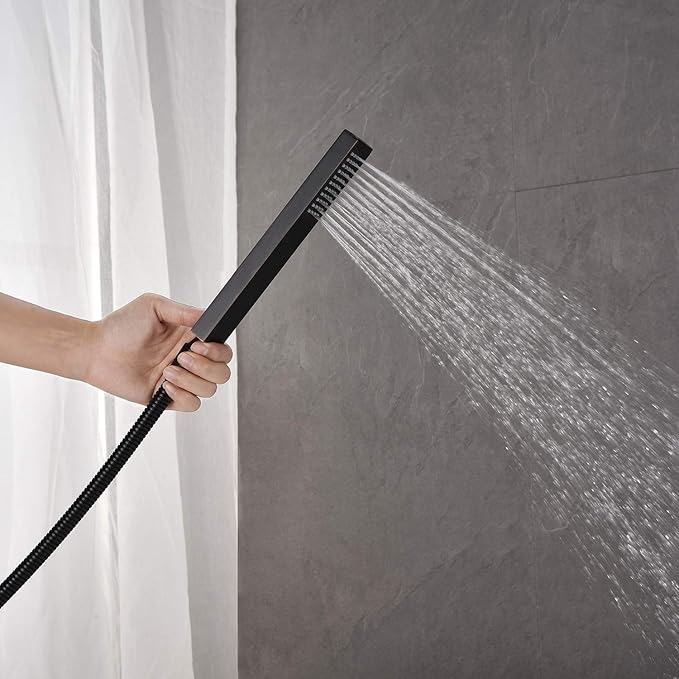 Freestanding Bathtub Faucet Tub Filler Waterfall Single Handle Oil Rubbed Bronze Floor Mounted Faucets with Handheld Shower