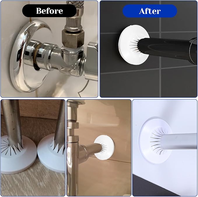 4PCS Plastic Escutcheon Plate, Wall Cover Flange Decoration Fit 1.18 to 2.17 Inch Outer Diameter Tube (30-55mm) for Water Tube Floor Plumbing Decoration (White)