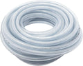 Gloxco Clear Braided PVC Tubing, Food Grade, Heavy Duty Reinforced Hose, 1/2" ID, 100 Ft Length