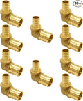 10PCS LF Brass 3/4 to 1/2 Inch PEX Reducer 90 Degree Elbow Barb Coupling Pipe Crimp Fitting