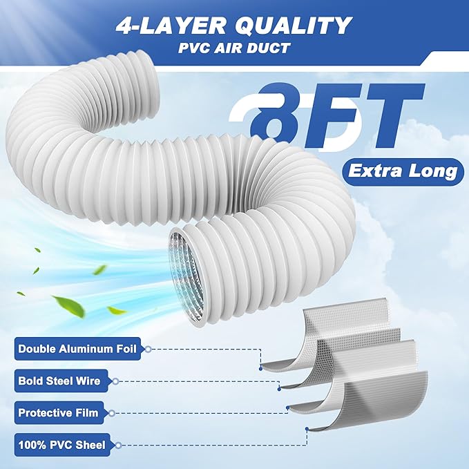 3-in-1 Indoor Dryer Vent Kit, 10 Pcs Polyester Filters for 4 Layer Purification System, Stainless Steel Screen Filter and Water Drawer For Electric Dryer