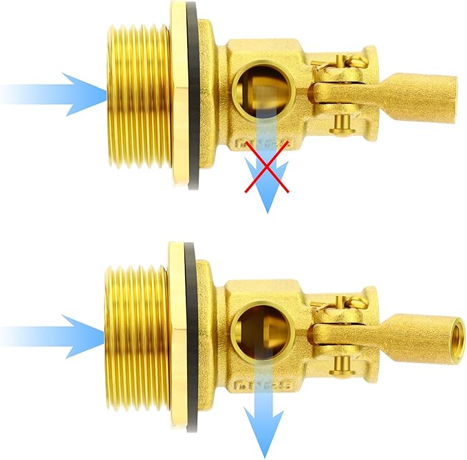 GASHER 1PCS 1" 304 Stainless Steel Float Ball Valve with 1"G Female x 1"NPT Male Adapter, DN25 Adjustable Water Tank Float Ball Valve for Stock Tank Pool Water Level Control