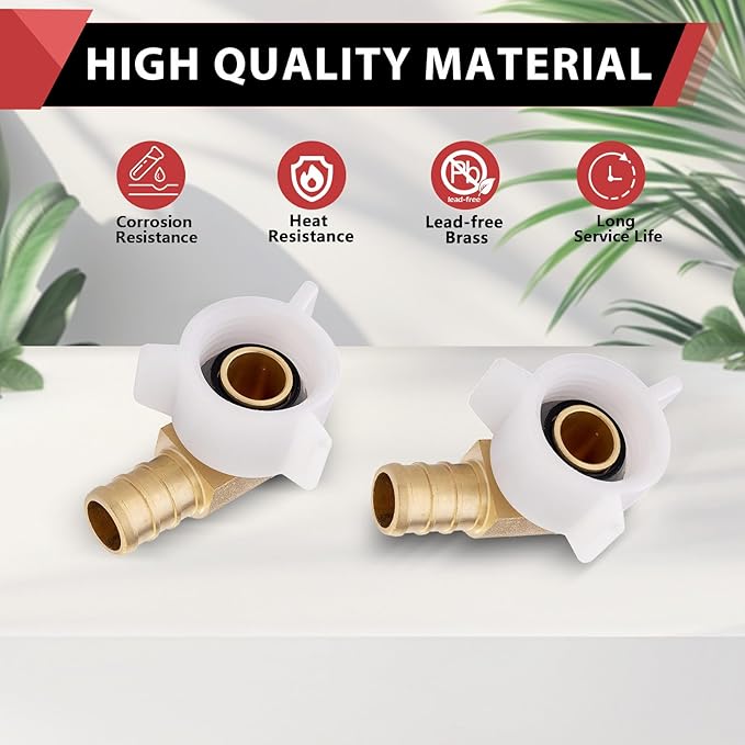 (Pack of 50) EFIELD Pex Crimp 3/4" Pex X 3/4" Female NPT Swivel Elbow Adapter Brass Fittings,(PEX1807211-50PCS)