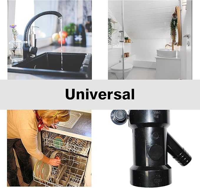 QPQ 60519 Dishwasher and Condensate Line, ABS Glue-in Condensate Line Fitting, Black,WYE 1-1/2 Inch x 1-1/2 Inch x 3/4 Inch