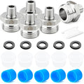 TAISHER 5PCS 304 Stainless Steel Garden Hose Adapter, 3/4" GHT Male x 1/4" NPT Male Garden Hose Connector with Washers