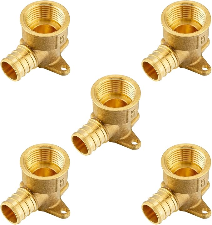 (Pack of 5) EFIELD Pex 3/4 Inch x 3/4 Inch Female NPT Drop-ear Elbow Crimp Fittings, ASTM F1807,(PEX1807169-5PCS)