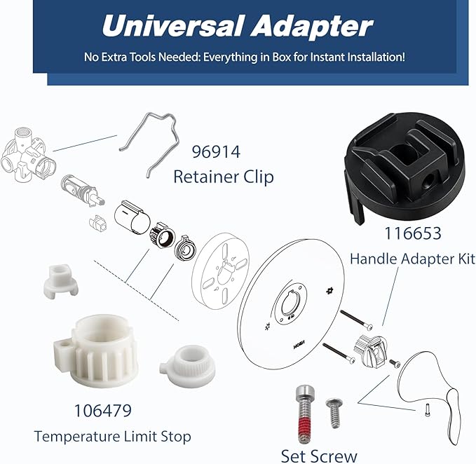 Moon 1222 Replacement Cartridge for Shower Cartridge Replacement with 116633 Shower Handle Adapter and 104421 Moen Cartridge Removal Tool,Leak-Proof Design & Easy to Install（1 set)