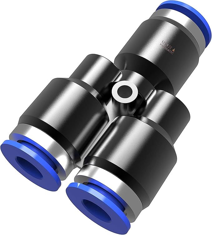 Utah Pneumatic Push Connect Fitting 4mm Air Line Splitter Y Union Quick Connect Fittings (5 Pack)
