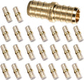 PEX Fittings 1/2 Inch, 24PCS Coupling Lead-Free Brass Connectors for PEX B Pipe, NSF UPC Certified, ASTM F1807, Compatible with Crimp/Clamp Rings (Hot/Cold Water, Hydronic Heating)