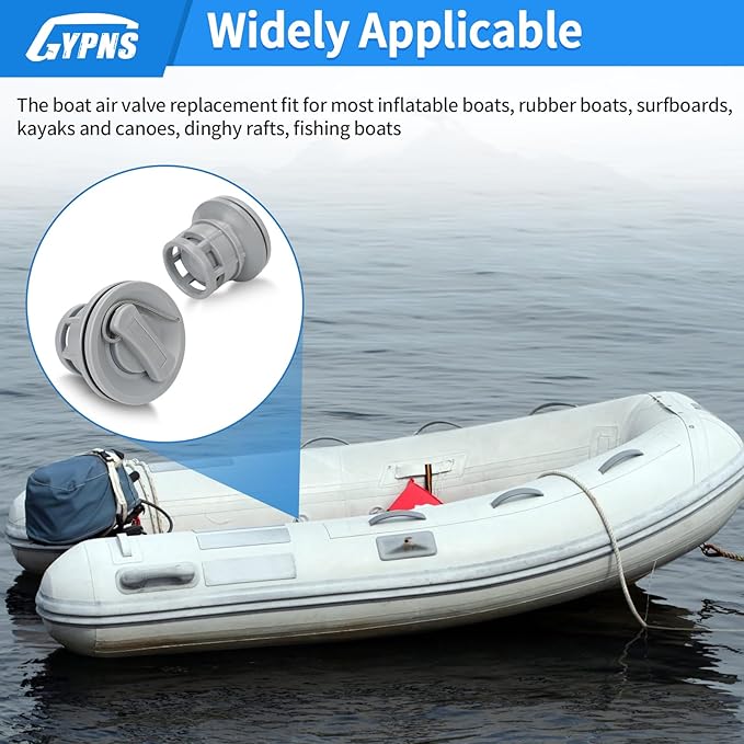 Inflatable Boat Air Valve Cap Plugs Kit, Inflatable Kayak Paddle Board Replacement Parts, for Inflatable Boat, Raft Dinghy, Canoe and Kayak Accessories Air Inflatable Plugs PVC Upgrade (Pack of 2)