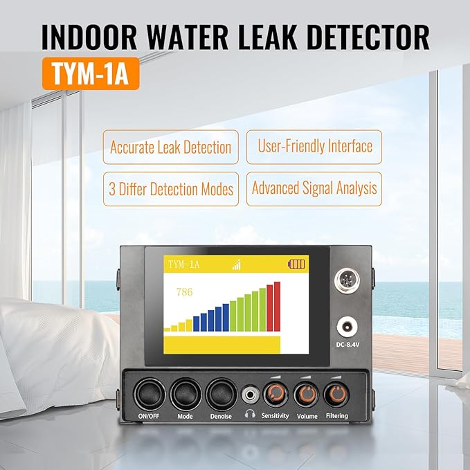 OH TYMWT-1A Underground Water Leak Detector, Ultrasonic Water Leak Sensor Pipes Water Leak Alarm Detector